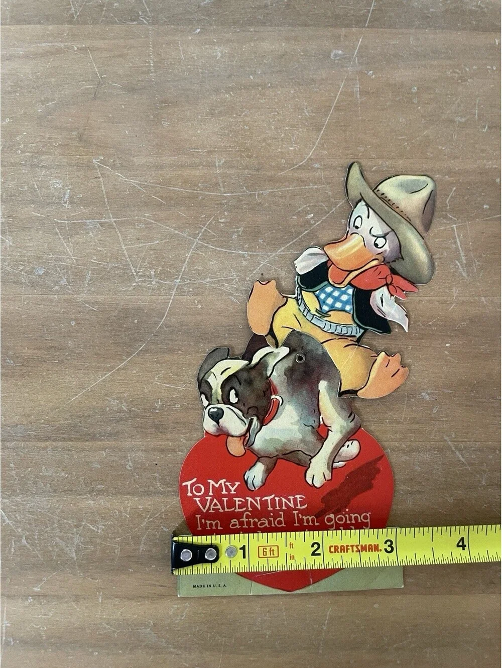 Cowboy Duck Riding A Dog To My Valentine Greeting Card